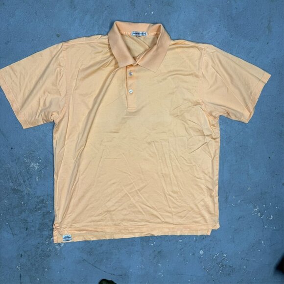 Peter Millar Polo Shirt Short Sleeve Cotton Yellow Large - Picture 2 of 8